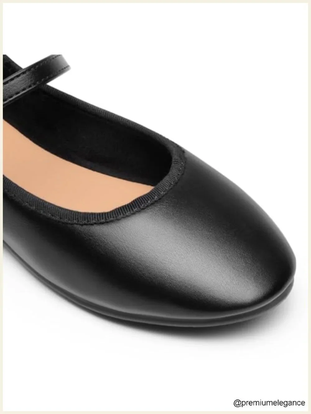 Vegan Leather Mary Jane Ballet Flats, Round Toe, Slip-Resistant, Cushioned